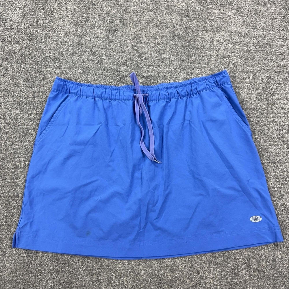 Reel Legends Skort Womens Large Blue Adventure Stretch Lined Pockets Outdoor